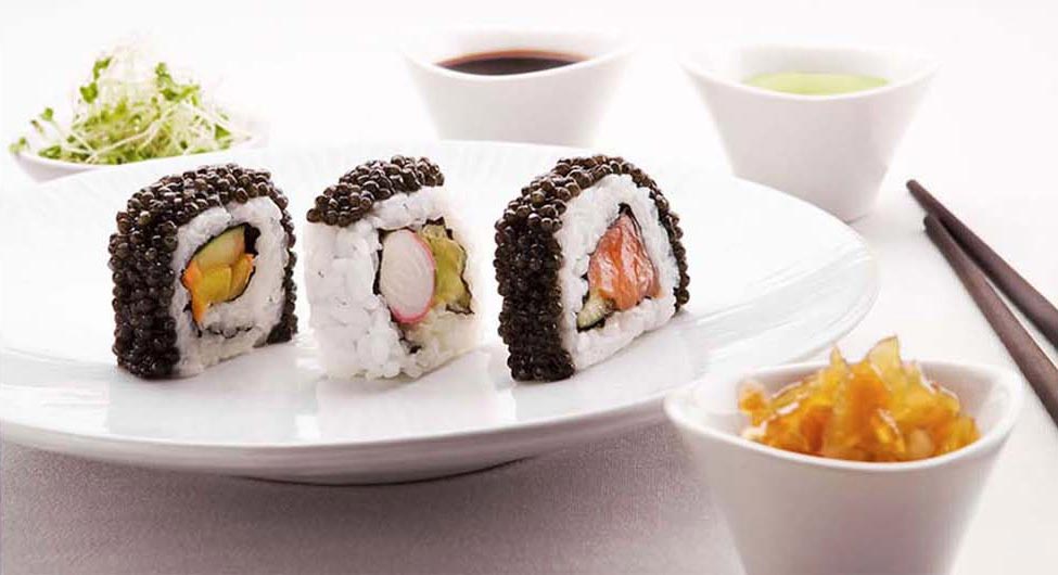 Sushi with caviar