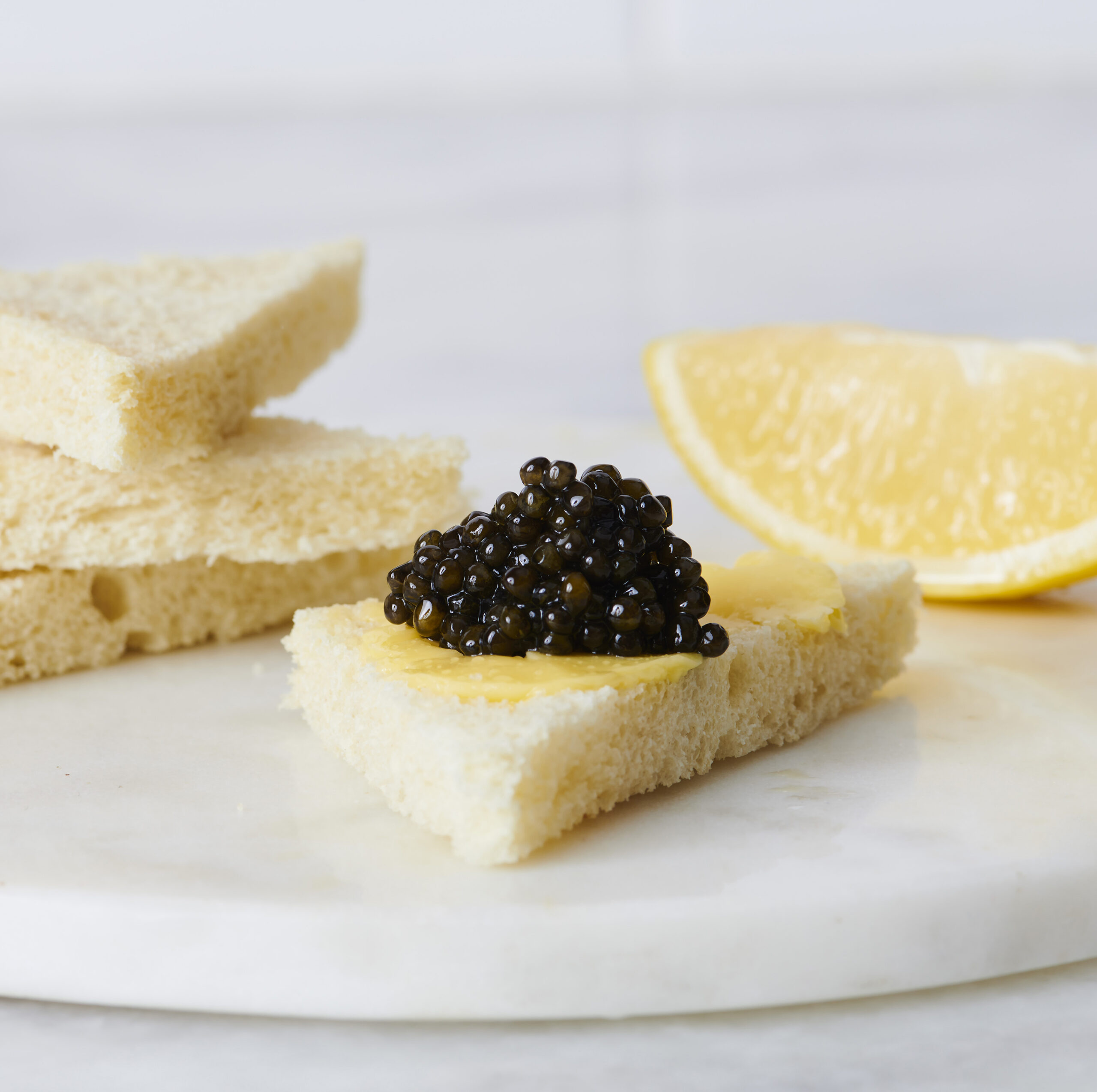 Black River Caviar Service with toast, butter and lemon
